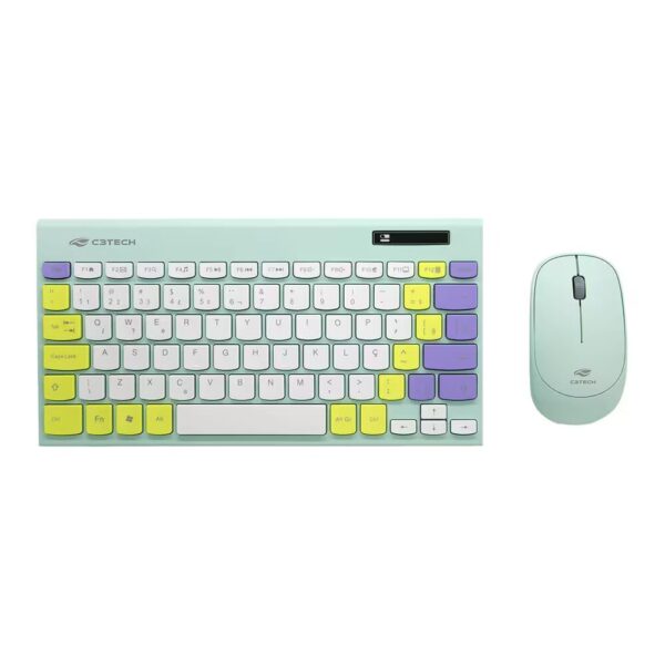 Kit Teclado e Mouse Sem Fio Bluetooth C3Tech K-W71GN Verde