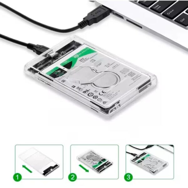 HD Externo Portátil USB 3.0 Case Transparente - Tamanho: 320 GB