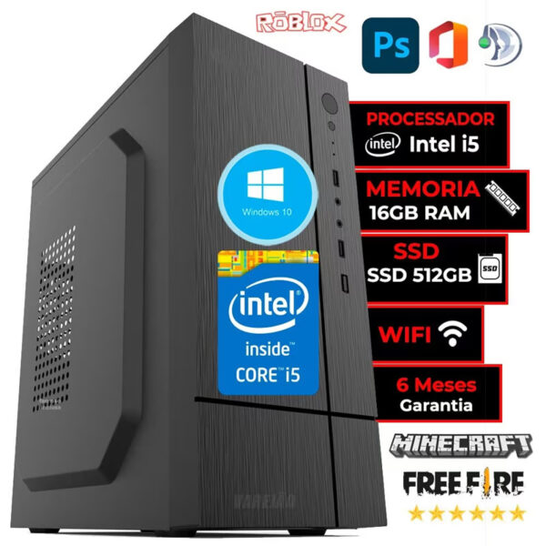 Cpu Pc Intel Core I5 3470 + Placa H61 1155 + 16 Gb + Ssd 512