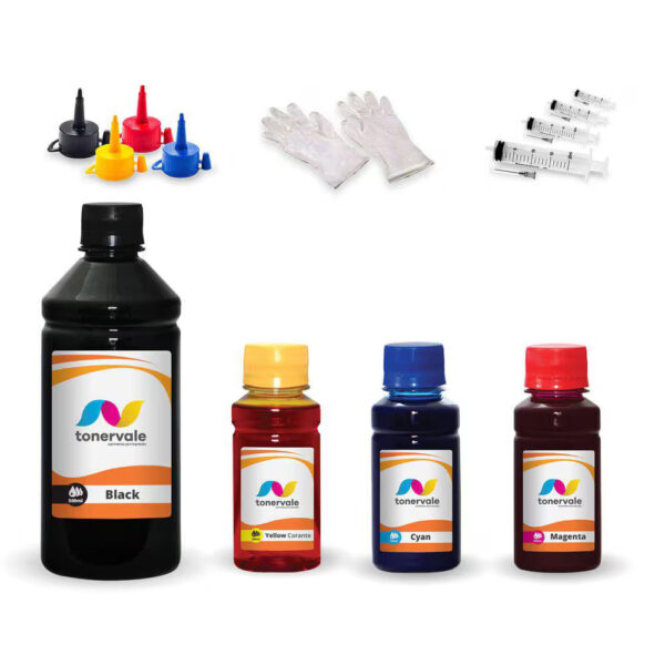 Kit 4 Tinta Para Epson Ecotank L395 L396 L380 T664 800ml Platinum