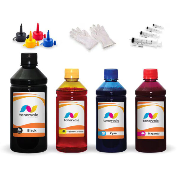 Kit 4 Tinta Para Epson L4160 T504120 CMYK 1,25 Litros