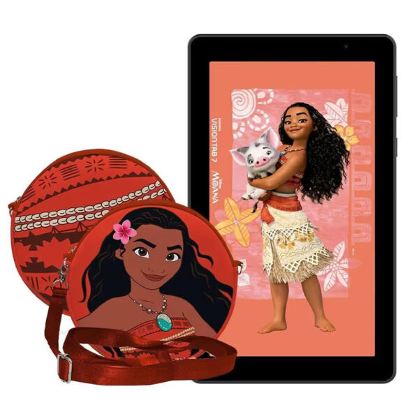 Tablet Positivo Vision TAB 7 Moana com Tela de 7”, 64GB, 3GB RAM, Processador Octa Core, Android 14 Go e 2 Capas de Proteção – Preto