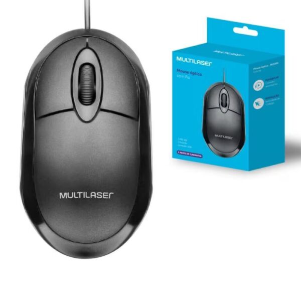 Mouse Barato Multilaser Classic Óptico Full Black - MO300