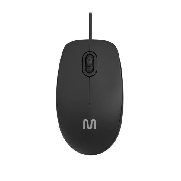 Mouse Com Fio MF400 Conexão USB 1200dpi Cabo de 180cm 3 Botões Clique Silencioso Preto Multi - MO386