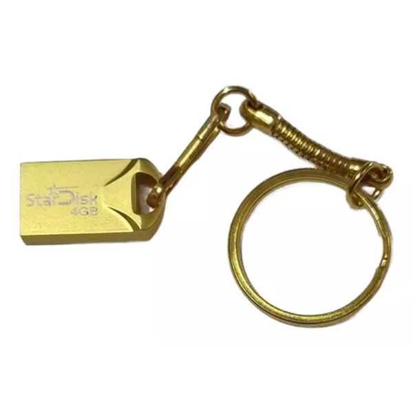 Pendrive Mini Chaveiro 4 Gb Usb 2.0 Dourado Stardisk - 4GB