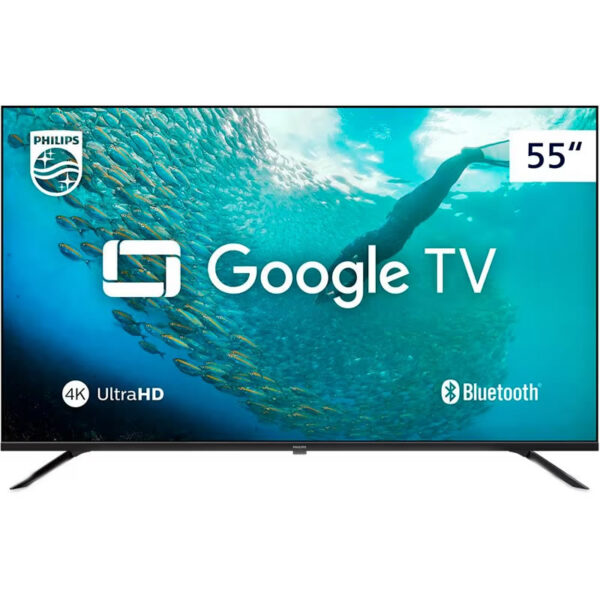 Smart TV LED 55" Ultra HD 4K Philips 55PUG7019 com Google TV, Comando de Voz, Wi-Fi, Entradas HDMI e USB