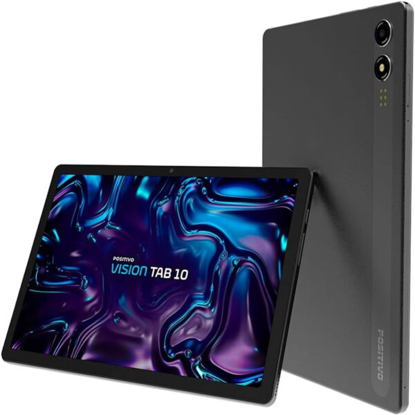 Tablet Positivo Vision10 com Tela 10.1" 128GB, WiFi e 4GB RAM, Câmera Frontal 5MP, Câmera Traseira 8MP, Android 13 e Processador Octa-Core - Preto