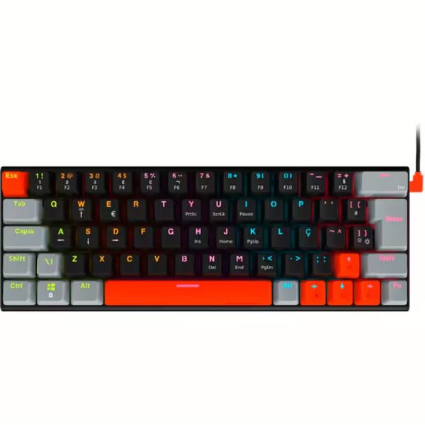 Teclado Gamer Mecanico Pcyes Kuromori 60% - Switch Blue - Led Rainbow - Ptkm60bl