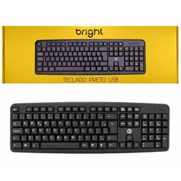 Teclado Bright 0014 Preto com Fio