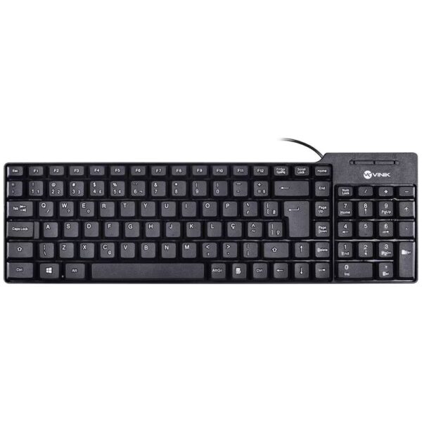 Teclado Compacto USB Dynamic ABNT2 1.8M Preto - DT150