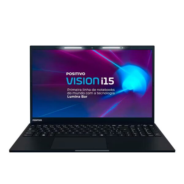 Notebook Positivo 15" Full HD Vision i15 com Lumina Bar, processador Intel core i3-N300, 8GB de RAM, 256GB SSD e Windows 11 - Preto