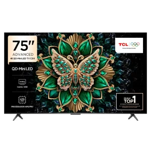Smart TV 4K TCL QD-Mini LED 75” Polegadas com HDMI 2.1, Dolby Vision IQ, Subwoofer, 144Hz VRR e Wi-Fi - 75C6K
