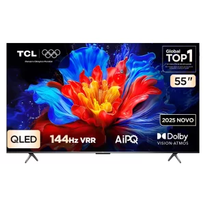 Smart TV TCL 4K QLED 55" Polegadas com Google Assistente, Dolby Atmos e Design Sem Bordas - 55P8K