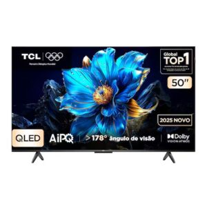 Smart TV TCL 50" 4K QLED UHD 50P7K Google TV 60Hz Processador AiPQ Preta