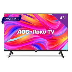 Smart TV AOC LED 43 Full HD Wi-Fi Roku TV Sem bordas