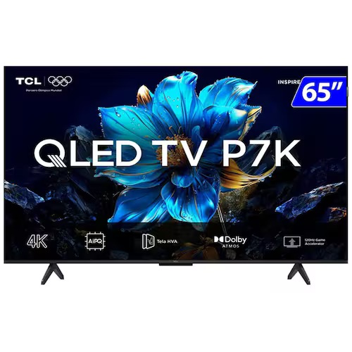 Smart TV TCL QLED 65 Polegadas 4K Wi-Fi Android TV 65P7K - Smart TV TCL QLED 65 Polegadas 4K Android TV