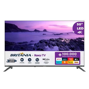 Smart TV 50” 4K UHD Britânia B50CRA Roku TV HDR10 Dolby Audio Space Gray