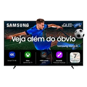 Samsung Vision AI TV 43" QLED Ultra 4K QEF1 4K 2025 Pontos Quânticos Processador com AI Xbox Cloud Gaming 7 Anos de Atualização