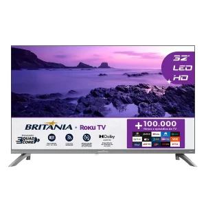 Smart TV 32" HD Britânia B32KRA Roku TV Wi-Fi Dolby Audio