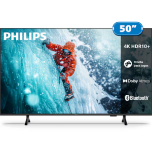 Smart TV 50" 4K Philips 50PUG7300/78 UHD Titan OS Pixel Precise Comando de Voz Preta