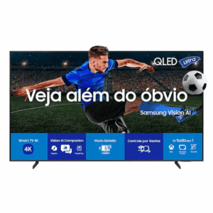 Samsung Vision AI TV 43" QLED 4K QEF1 2025, Pontos Quânticos, Processador com AI, Art Store, Alexa